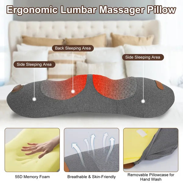 3 In 1 Electric Lumbar Massager Support Pillow Plug-in Memory Foam Lower…