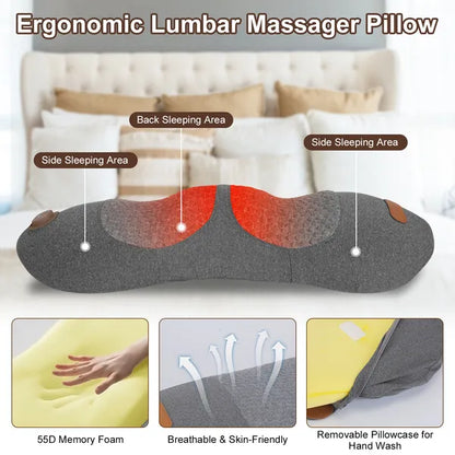 3 In 1 Electric Lumbar Massager Support Pillow Plug-in Memory Foam Lower…