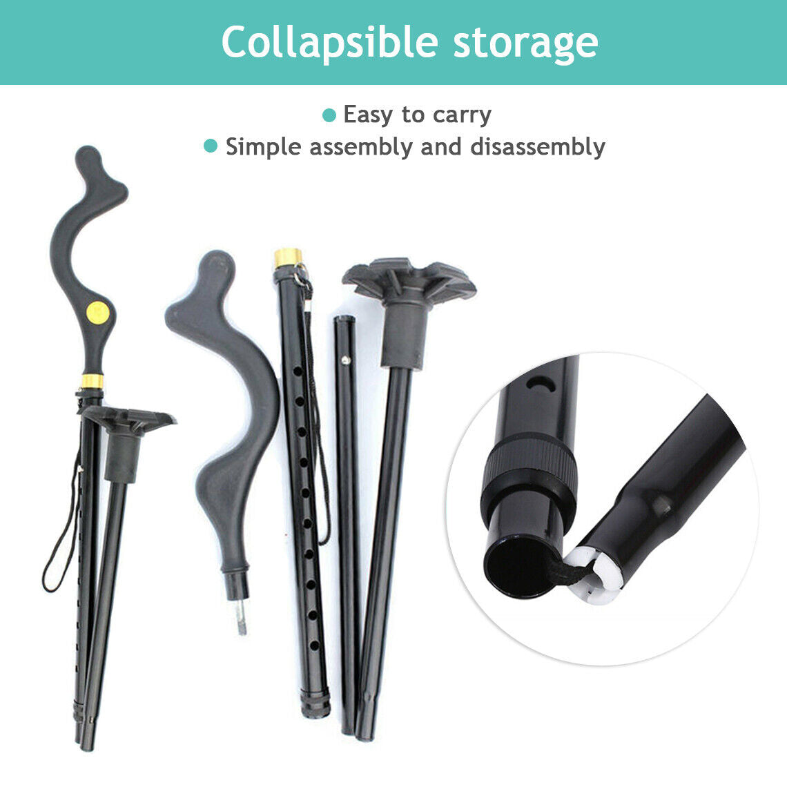 Posture Walking Stick Cane For Men And Women With Adjustable Heights Folding…