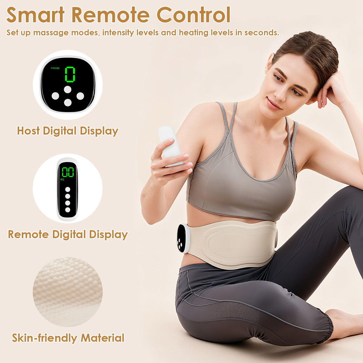 EMS Lower Back Massager Heating Pad Cordless Heating Pad For Back Belly…