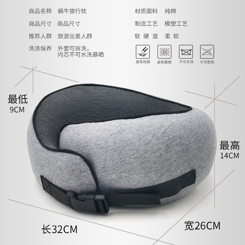 Memory foam U-shaped pillow can be stored U-shaped pillow neck pillow travel aircraft travel pillow nap cervical neck pillow - image 3