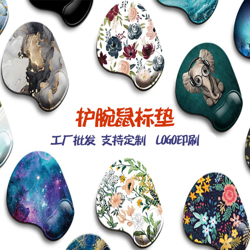Cross-Border E-Commerce Mouse Pad Wrist Guard Rubber Sole Keyboard Pad Flower Flower Game Office Set Wrist Rest Pad Batch - image 1