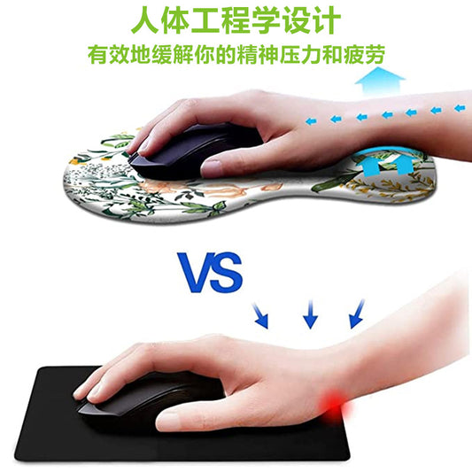Cross-Border E-Commerce Mouse Pad Wrist Guard Rubber Sole Keyboard Pad Flower Flower Game Office Set Wrist Rest Pad Batch - image 2