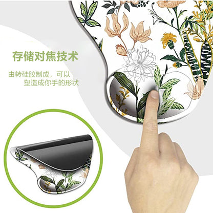 Cross-Border E-Commerce Mouse Pad Wrist Guard Rubber Sole Keyboard Pad Flower Flower Game Office Set Wrist Rest Pad Batch - image 3