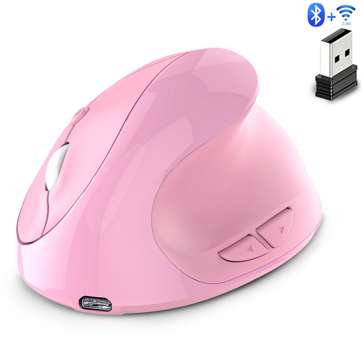 Cross-Border Left and Right Hand Ergonomic Mouse, Rechargeable Vertical Wireless Mouse, Dual-Mode Silent Mouse with Anti-Sleep Key - image 1