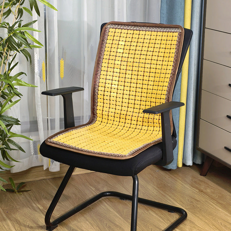Summer Bamboo Office Chair Cushion with Integrated Backrest, Breathable Seat Cushion for Executive Chairs and Gaming Chairs - image 3