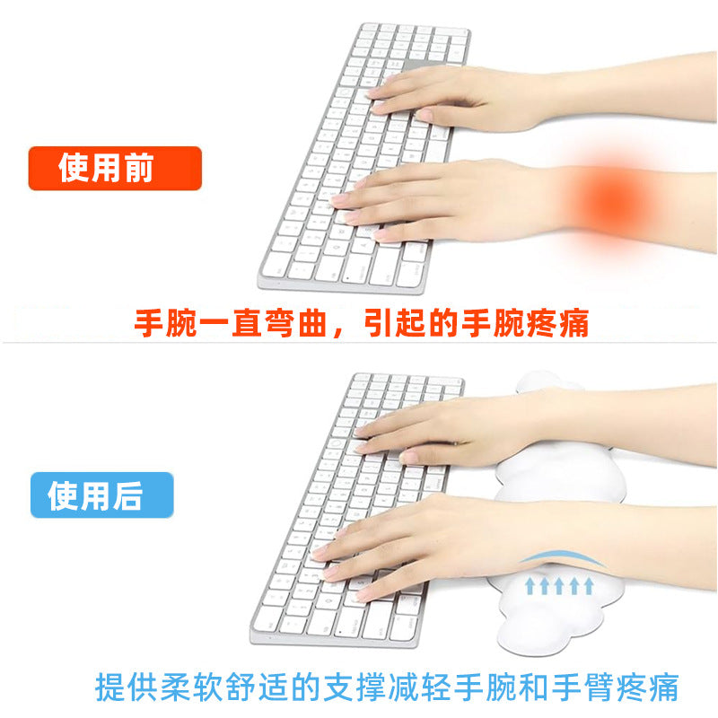Cross-border new cloud keyboard hand rest wrist rest leather non-slip desktop cloud office typing wrist keyboard hand rest - image 4