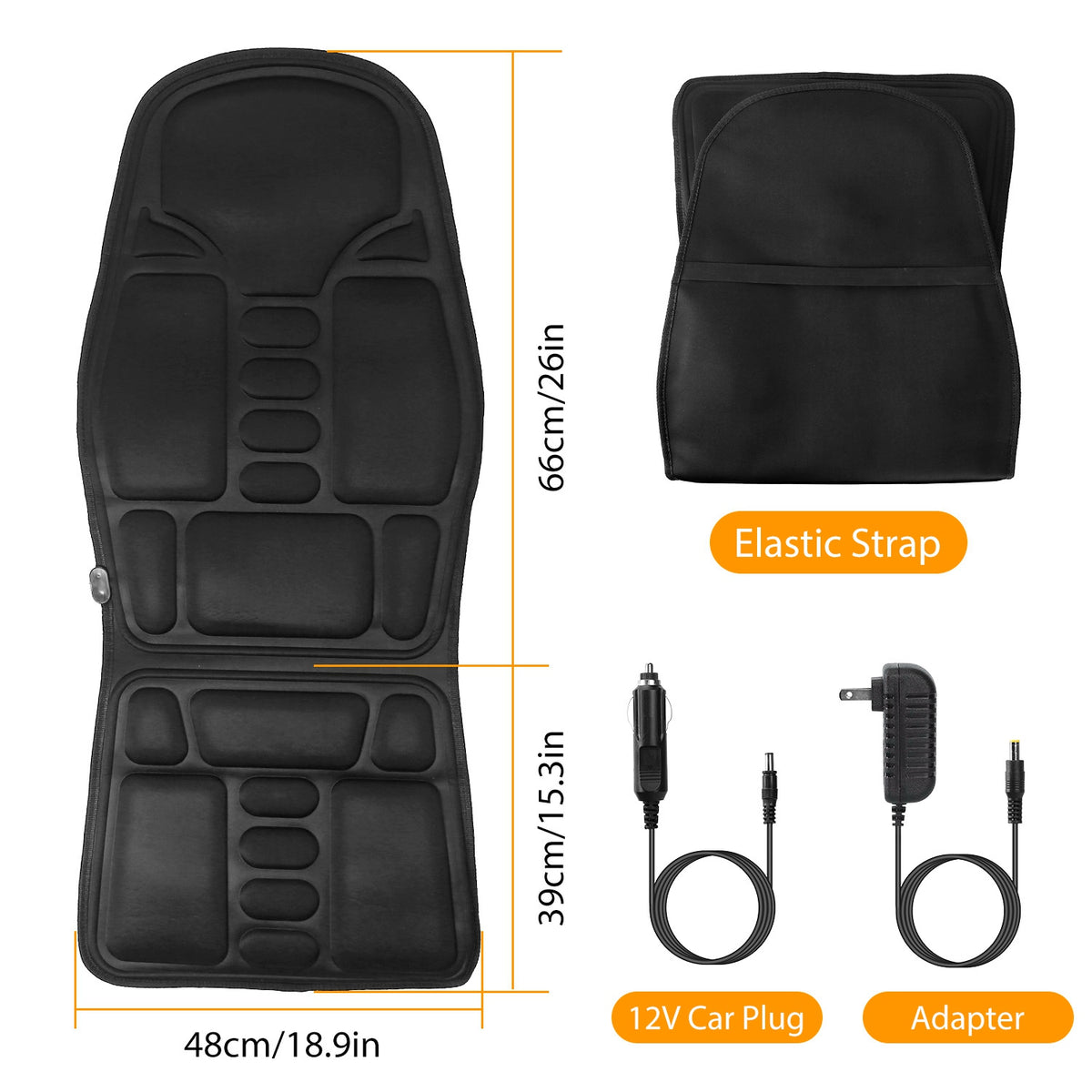 Back Massager Cushion Electric Massage Car Seat Cushion Chair Pad W Heating…