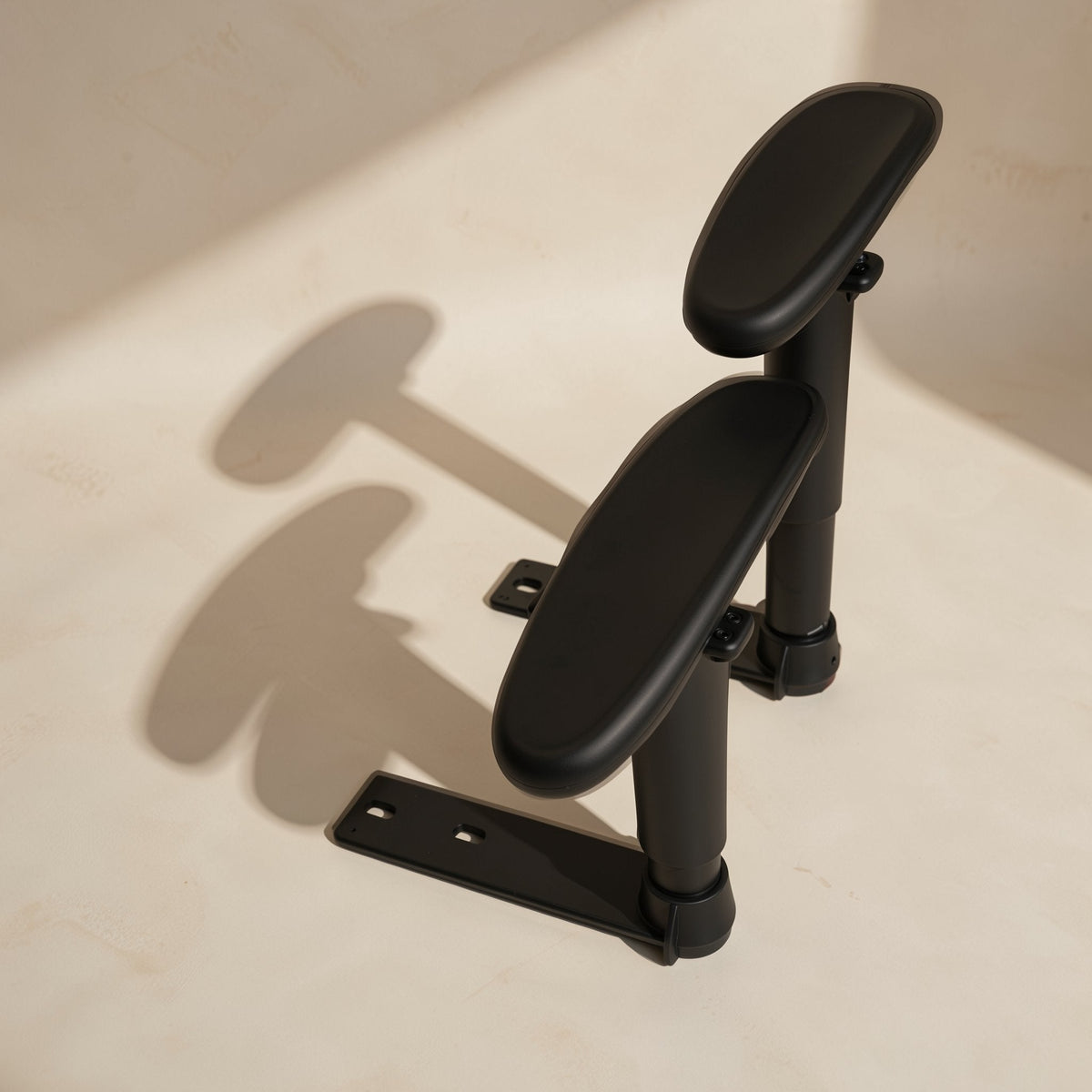 Pair of office chair armrests, described in plastic and long PU styles - view 3