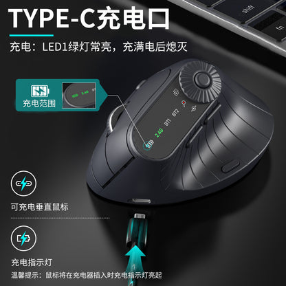 Jomaa Vertical Mouse 2.4g Bluetooth Wireless Ergonomic Rechargeable Multi-Device Office Mouse Silent - image 3