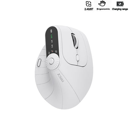 Jomaa Vertical Mouse 2.4g Bluetooth Wireless Ergonomic Rechargeable Multi-Device Office Mouse Silent - image 5
