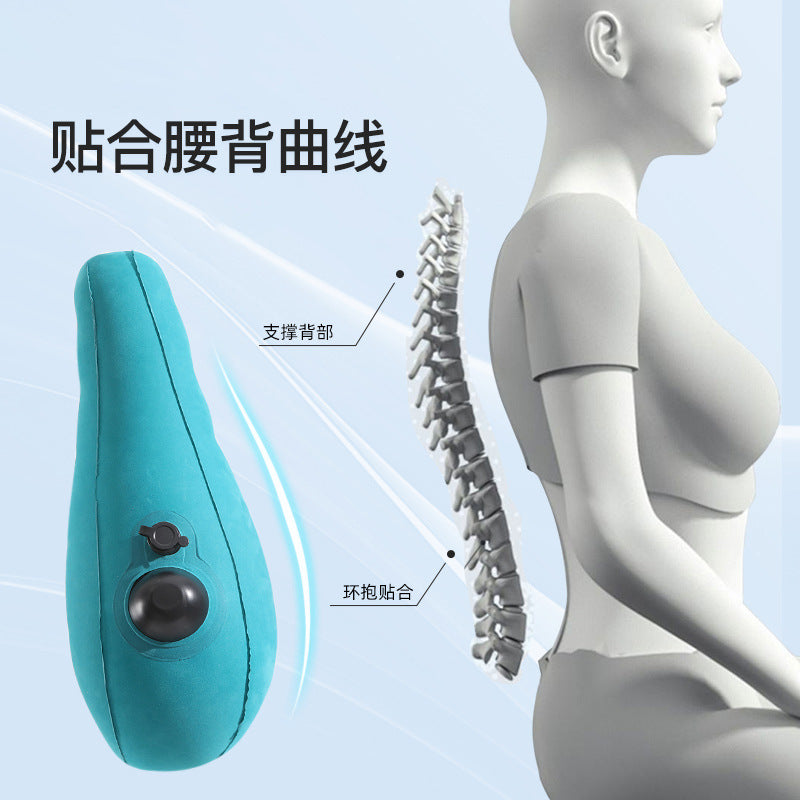 Etravel Inflatable Lumbar Support for Long Sitting, Portable Travel Lumbar Cushion, Long-Distance Sleeping Backrest, Office Chair Lumbar Pad - image 1