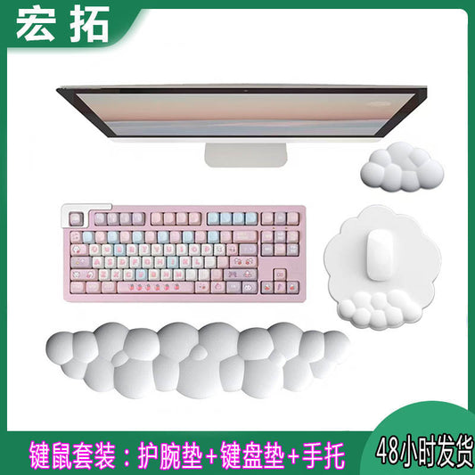 Popular Leather Cloud Mouse Pad Memory Foam Wrist Pad Pu Non-Slip Silicone Keyboard Rest Wrist Pad Office Wrist Rest - image 1