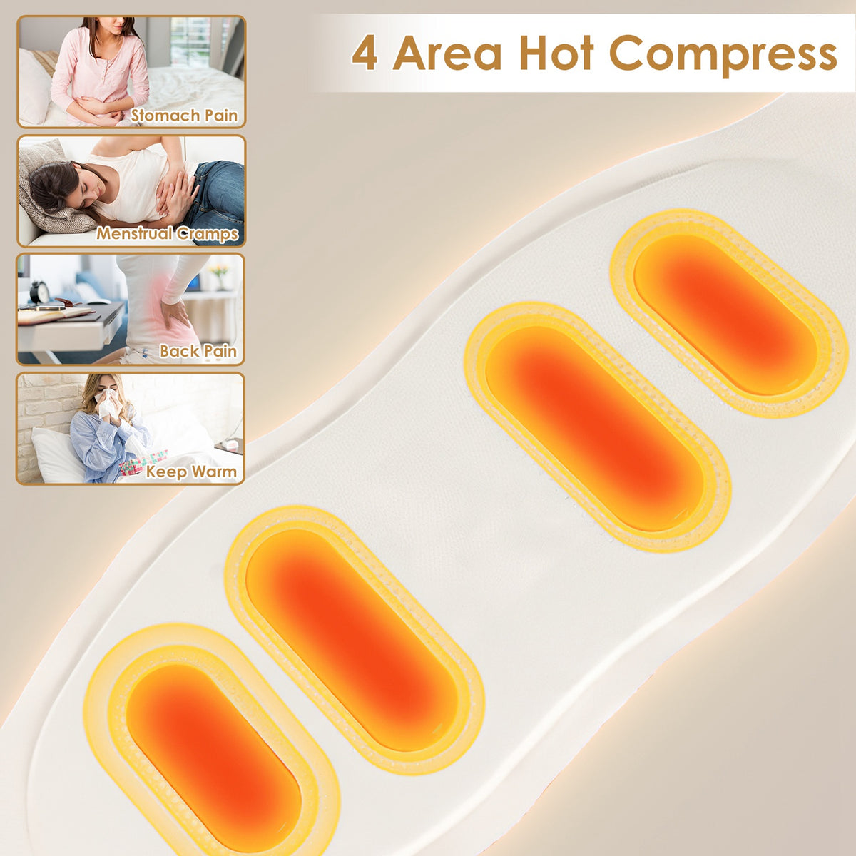EMS Lower Back Massager Heating Pad Cordless Heating Pad For Back Belly…