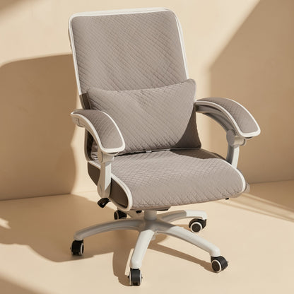 Geometric-patterned quilted office chair cover in a modern, simple style