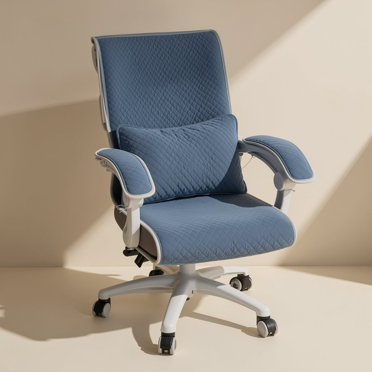 Geometric-patterned quilted office chair cover in a modern, simple style - view 2