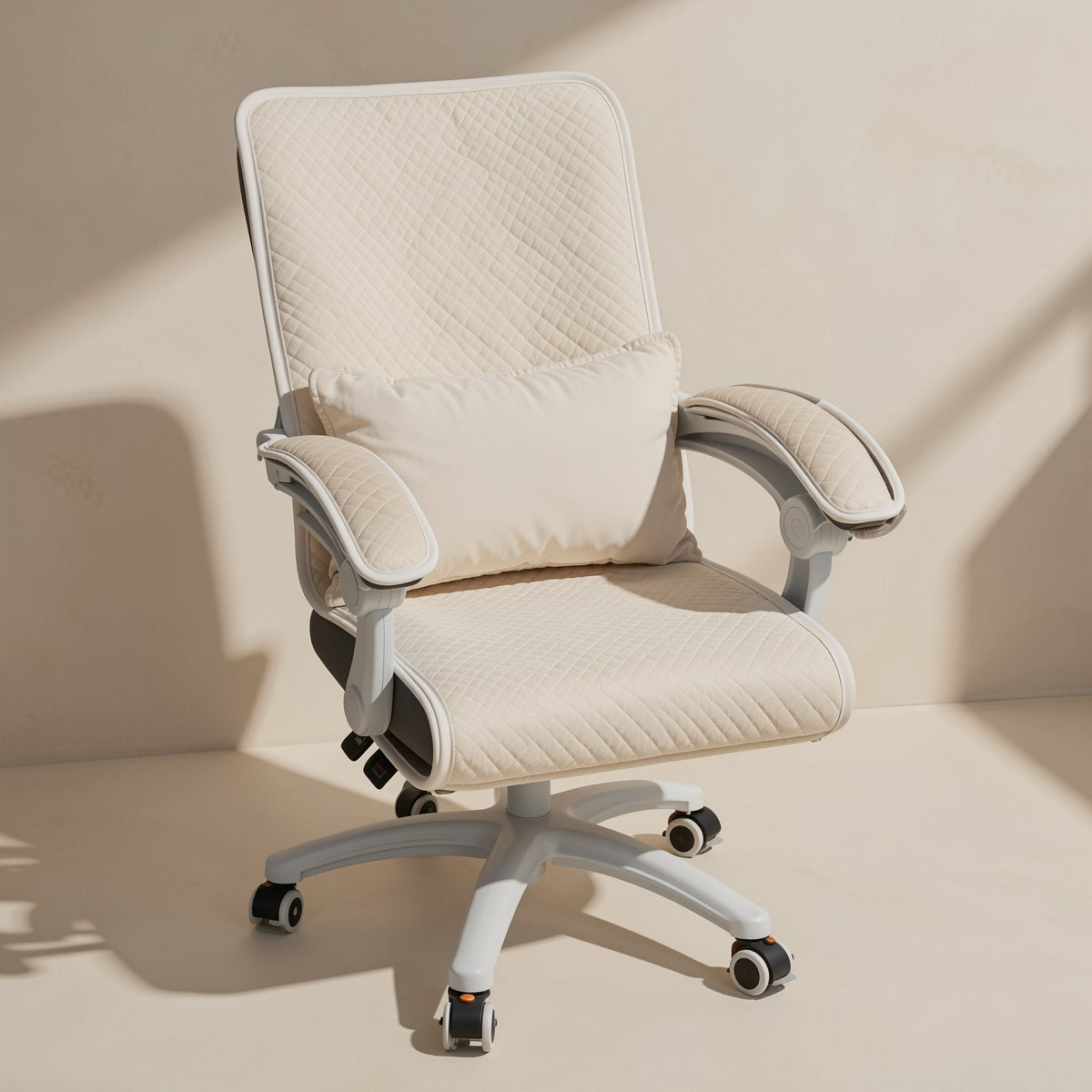 Geometric-patterned quilted office chair cover in a modern, simple style - view 3