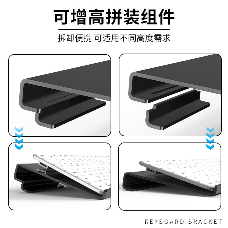 Ergonomic Keyboard Stand Increased Z-Shaped Keyboard Stand Desktop Tilt Transparent Acrylic Stand Keyboard Hand Rest - image 2