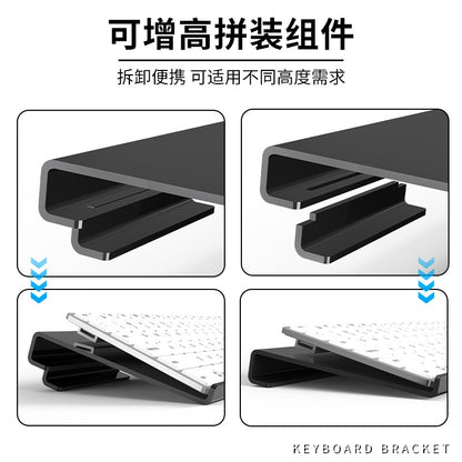 Ergonomic Keyboard Stand Increased Z-Shaped Keyboard Stand Desktop Tilt Transparent Acrylic Stand Keyboard Hand Rest - image 2