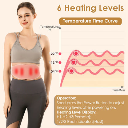 EMS Lower Back Massager Heating Pad Cordless Heating Pad For Back Belly…