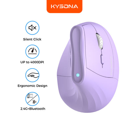 Carefully Selected Kysona Em9 Ergonomic Vertical Mouse and Keyboard, Vertical Mouse, Healthy 4000Dpi, Cross-Border - image 1