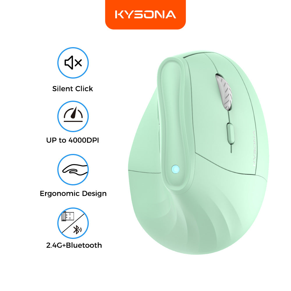 Carefully Selected Ergonomic Vertical Mouse, Healthy 4000Dpi Cross-Border Kysonaem9 Wireless Mouse - image 1