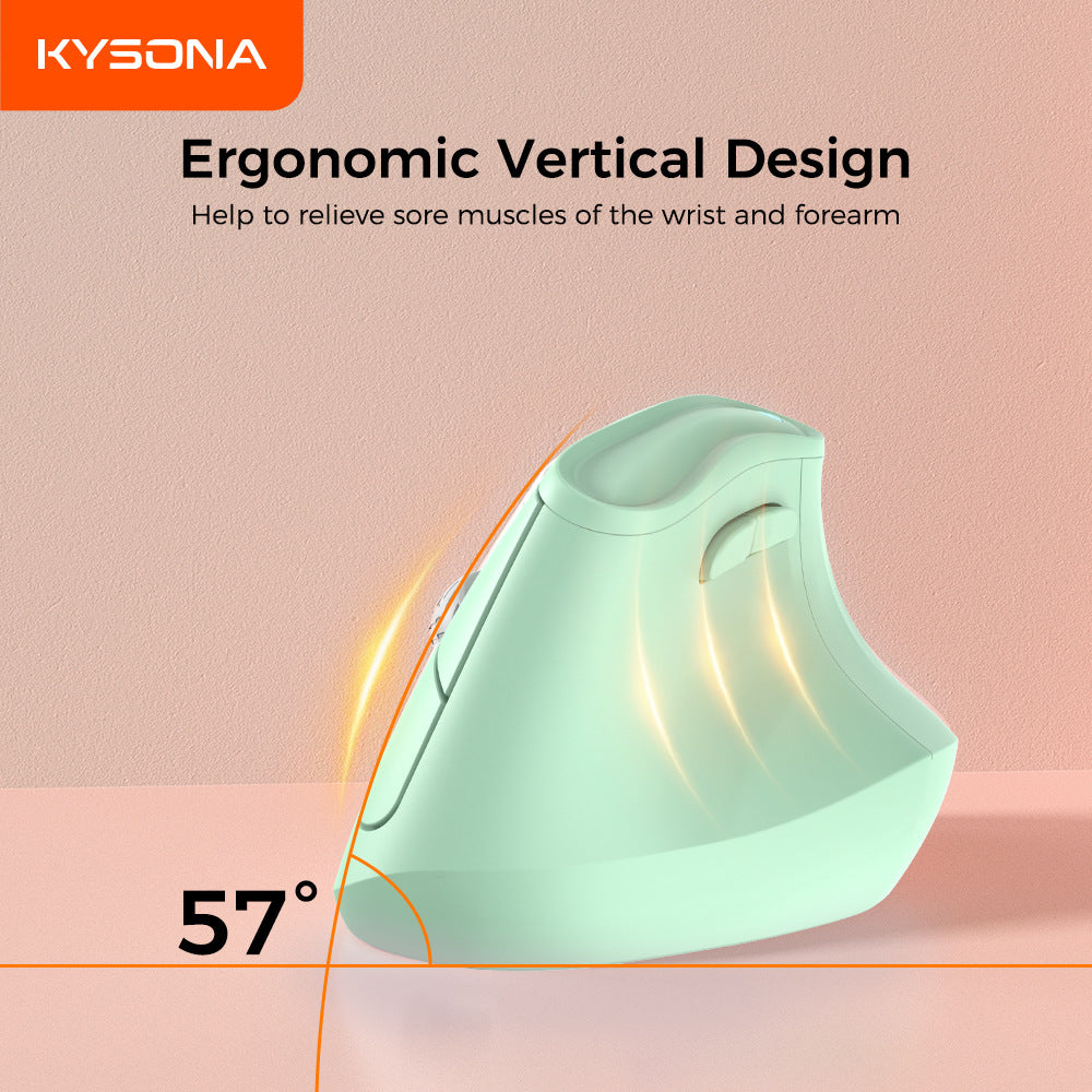 Carefully Selected Ergonomic Vertical Mouse, Healthy 4000Dpi Cross-Border Kysonaem9 Wireless Mouse - image 2