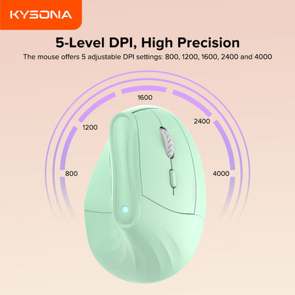 Carefully Selected Ergonomic Vertical Mouse, Healthy 4000Dpi Cross-Border Kysonaem9 Wireless Mouse - image 3
