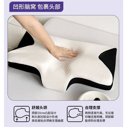 Cross-Border Foreign Trade Rebound Memory Foam Butterfly Pillow Breathable Neck Protection Special-Shaped Memory Pillow Sleep Cervical Spine Pillow Bone Correction Pillow - image 2