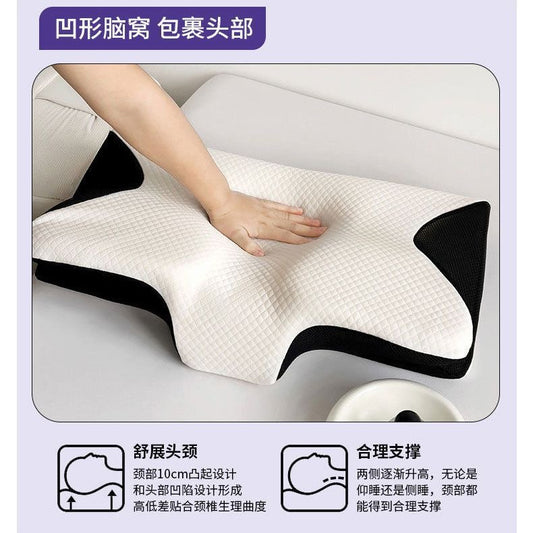 Cross-Border Foreign Trade Rebound Memory Foam Butterfly Pillow Breathable Neck Protection Special-Shaped Memory Pillow Sleep Cervical Spine Pillow Bone Correction Pillow - image 2