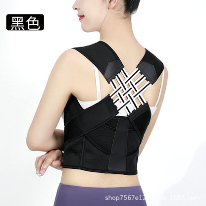 New Mesh Breathable Posture Correction Belt Anti-hunchback Bow Down Back Support Correction Artifact Back Orthotic Belt - image 4