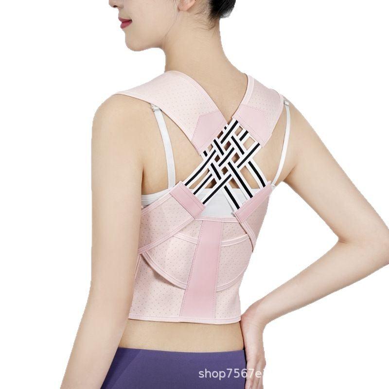 New Mesh Breathable Posture Correction Belt Anti-hunchback Bow Down Back Support Correction Artifact Back Orthotic Belt - image 5