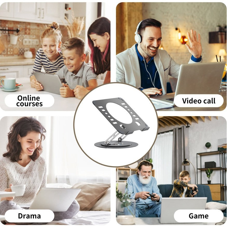 Laptop Stand 360-degree Rotating Adjustable Lifting Bracket Portable Storage Office Tablet Support - image 4
