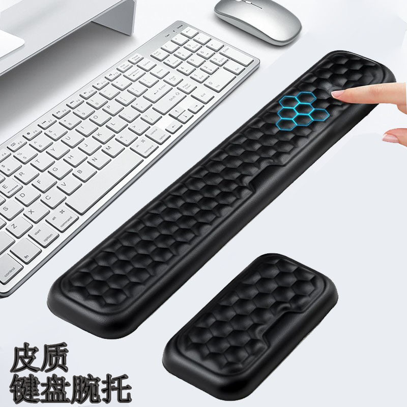 Source Factory Memory Foam Wrist Rest Mouse Pad Mechanical Keyboard Wrist Rest Solid Color Pu Base Office Wrist Rest Wholesale in Stock - image 1