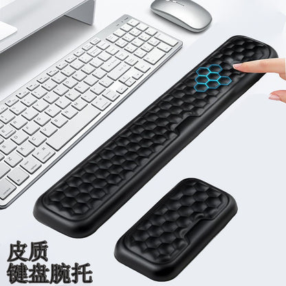 Source Factory Memory Foam Wrist Rest Mouse Pad Mechanical Keyboard Wrist Rest Solid Color Pu Base Office Wrist Rest Wholesale in Stock - image 1