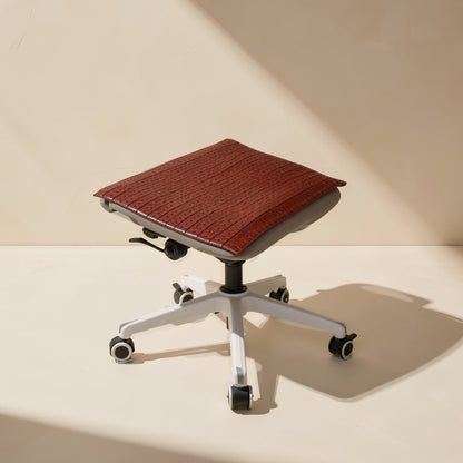 Solid-color bamboo office chair cushion with elastic rope string connection - view 3