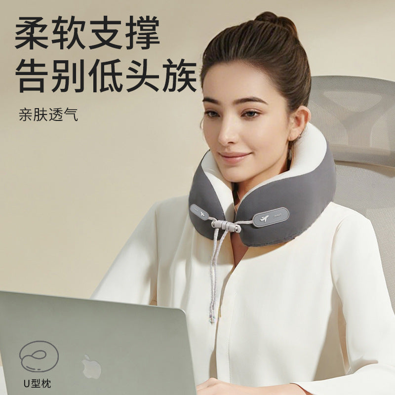 Ice Silk U-Shaped Pillow, Memory Foam U-Shaped Neck Pillow, Family Cervical Spine Pillow, Office Nap Pillow, Stowable Airplane Pillow - image 2
