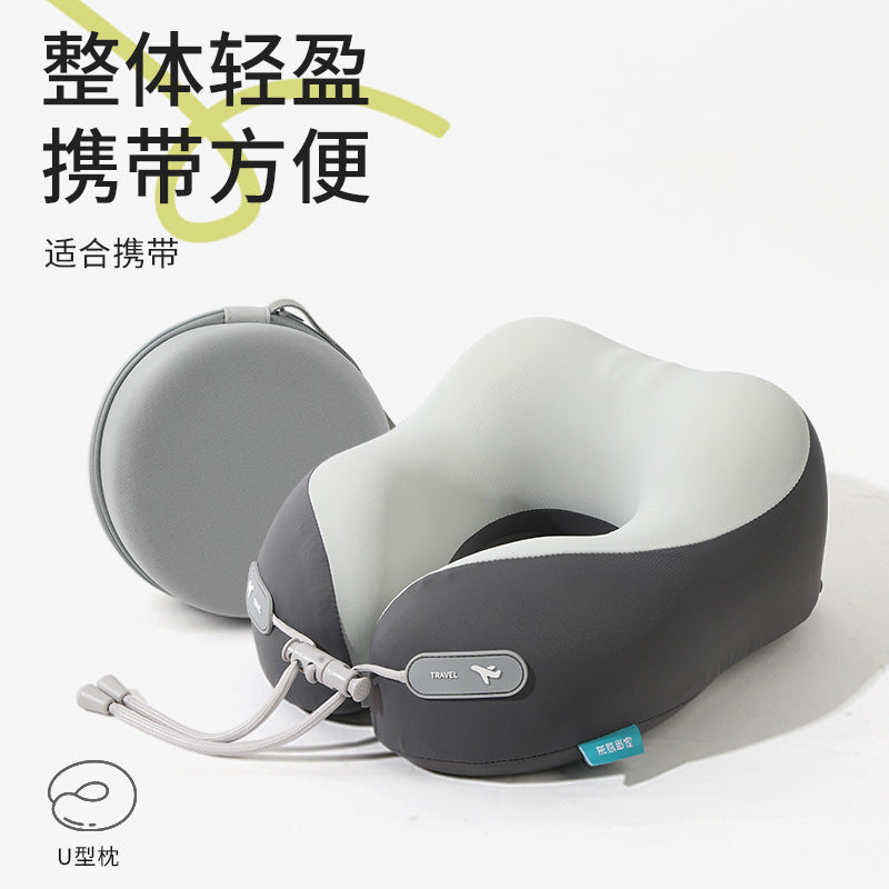 Ice Silk U-Shaped Pillow, Memory Foam U-Shaped Neck Pillow, Family Cervical Spine Pillow, Office Nap Pillow, Stowable Airplane Pillow - image 3