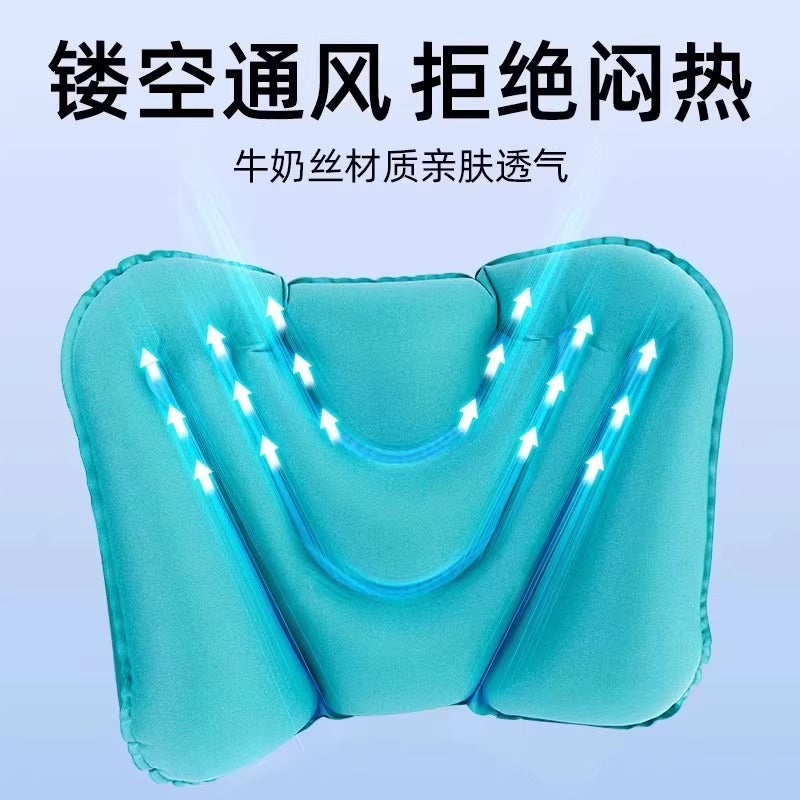 Inflatable Lumbar Cushion for Long-Distance Flights, Travel Lumbar Pillow, Lumbar Support Cushion, Lumbar Support for Sleeping, Universal High-Speed Rail Portab - image 4