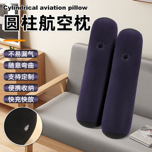 Household Flocking Pvc Inflatable Pillow Lumbar Pillow Cushion Leisure Office Travel Outdoor Lumbar Pillow Inflatable Pillow - image 1