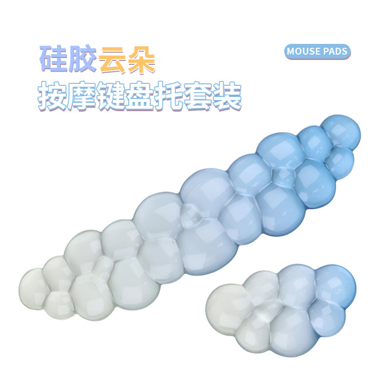 Keyboard Wrist Rest Cloud Transparent Silicone Mouse Pad High-Looking Waterproof Dirty-Resistant Soft Computer Office Small Desk Pad - image 1