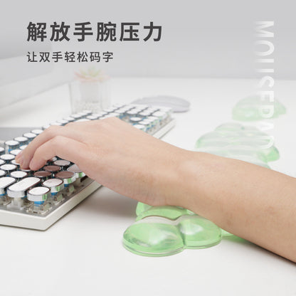 Keyboard Wrist Rest Cloud Transparent Silicone Mouse Pad High-Looking Waterproof Dirty-Resistant Soft Computer Office Small Desk Pad - image 2