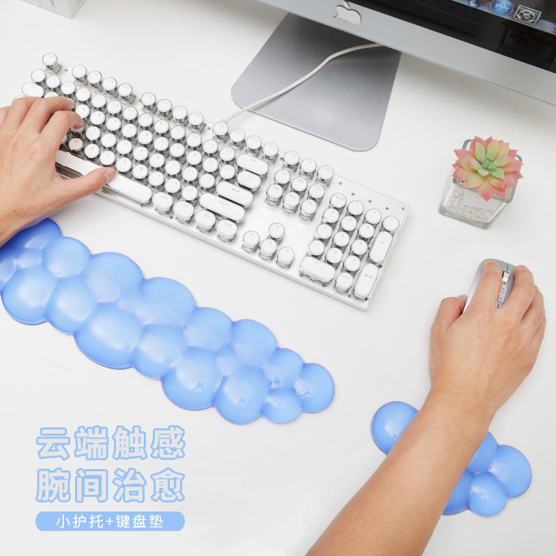 Keyboard Wrist Rest Cloud Transparent Silicone Mouse Pad High-Looking Waterproof Dirty-Resistant Soft Computer Office Small Desk Pad - image 3