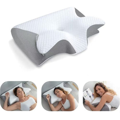 Cross-Border Foreign Trade Butterfly-Shaped Rolled Horn Neck Pillow Butterfly-Shaped Memory Pillow Home Slow Rebound Hotel Cervical Spine Pillow - image 1