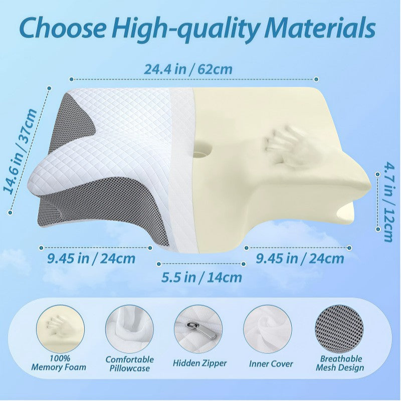 Cross-Border Foreign Trade Butterfly-Shaped Rolled Horn Neck Pillow Butterfly-Shaped Memory Pillow Home Slow Rebound Hotel Cervical Spine Pillow - image 2
