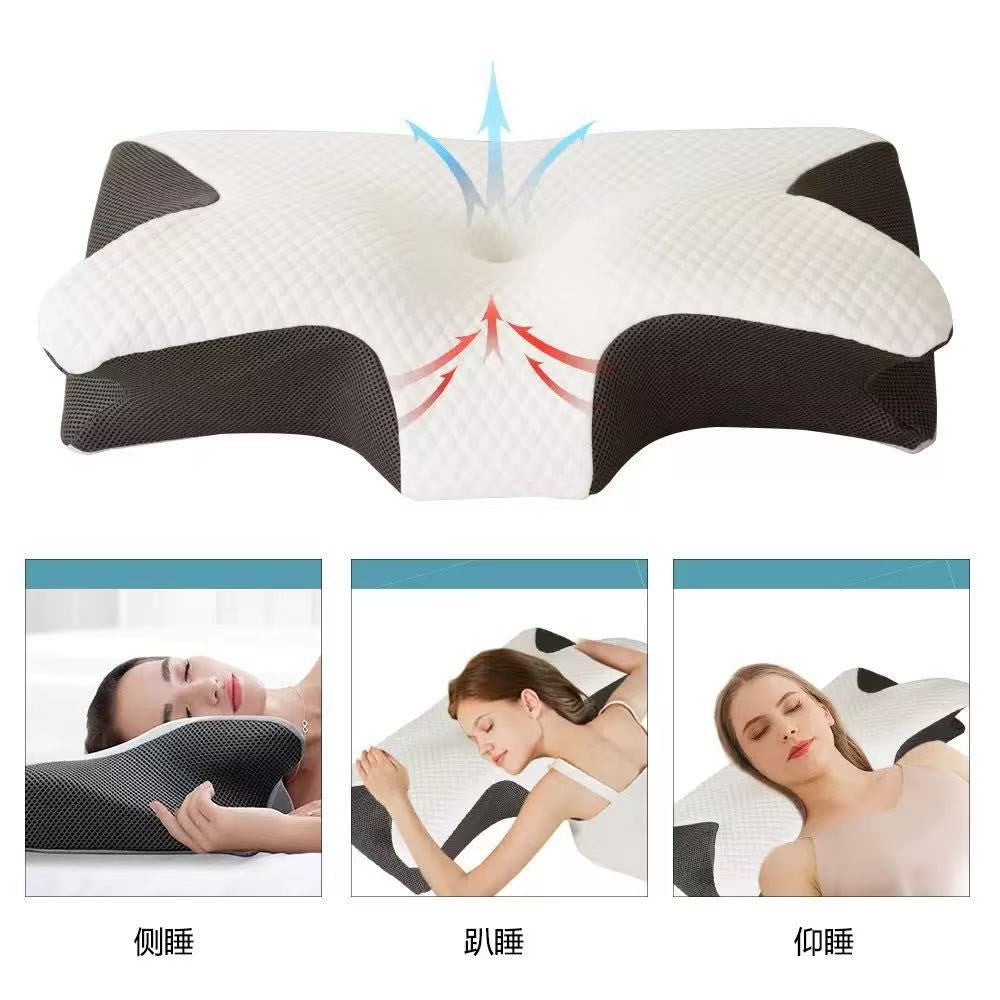 Cross-Border Foreign Trade Butterfly-Shaped Rolled Horn Neck Pillow Butterfly-Shaped Memory Pillow Home Slow Rebound Hotel Cervical Spine Pillow - image 3