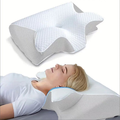 Cross-Border Foreign Trade Butterfly-Shaped Rolled Horn Neck Pillow Butterfly-Shaped Memory Pillow Home Slow Rebound Hotel Cervical Spine Pillow - image 4