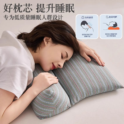 Buckwheat Shell Cervical Spine Pillow, Cervical Spine Protection, Sleep Aid, Triangular One-Piece Pillow Core, Cotton Neck Pillow for Adults to Sleep on - image 2
