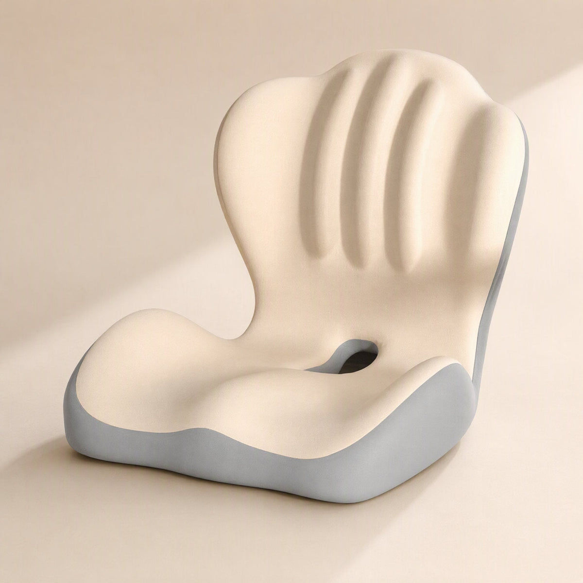 Memory foam backrest cushion with suede external material and a solid-color pattern - view 2