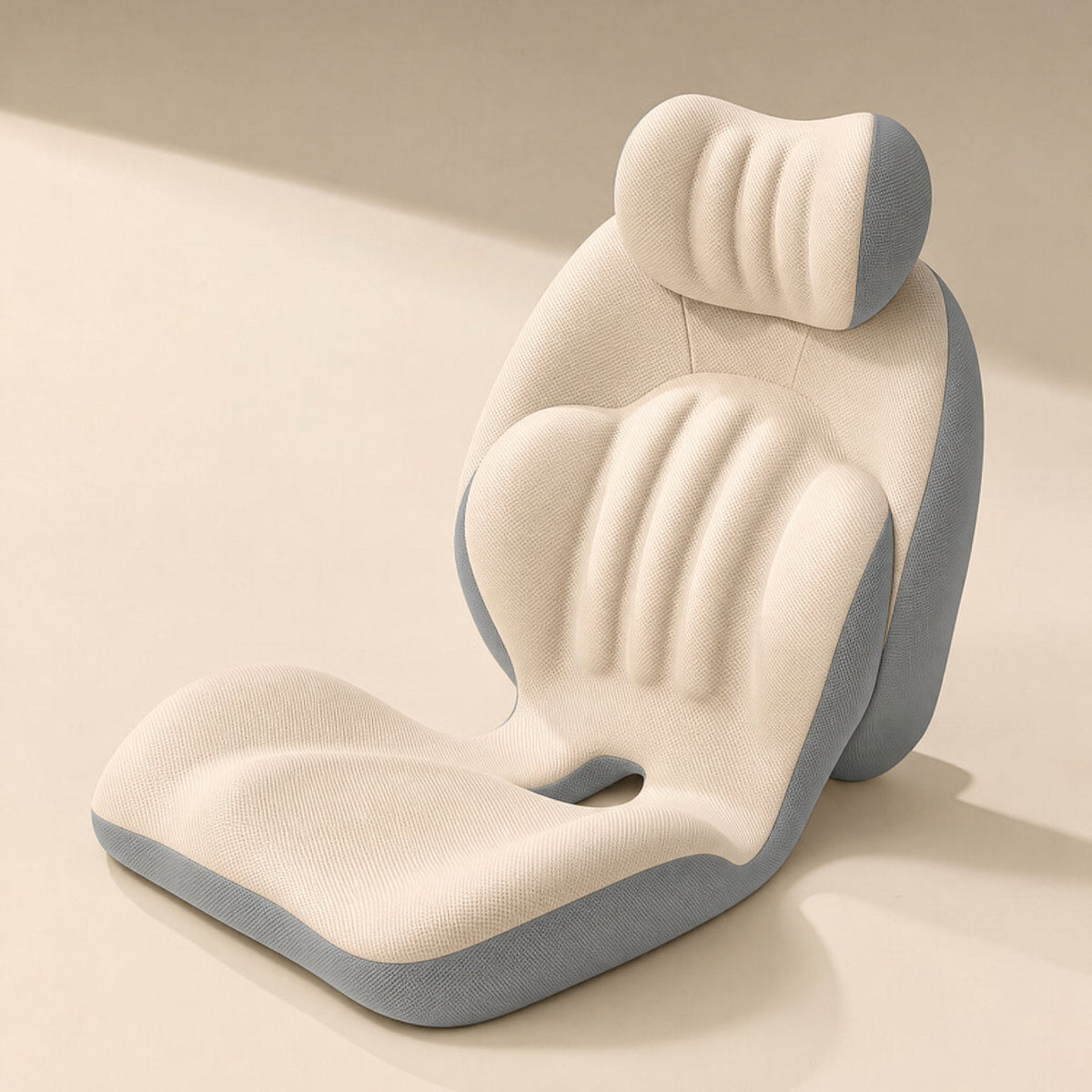 Memory foam backrest cushion with suede external material and a solid-color pattern - view 4
